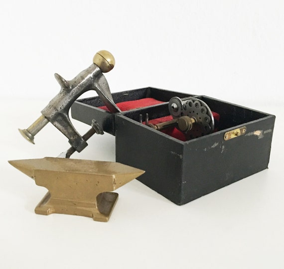 1920s German Jeweler Tools Lot of 3 Metal Bench by GrandpasMarket