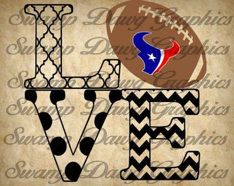 Texans svg, love football texans svg, love football svg, football svg, silhouette, cricut, decal, vinyl, football cut file, texans cut file