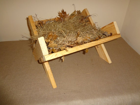 Smaller Wood Manger Crib Bed for Baby Jesus Christmas Tree
