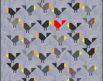 Black Birds Quilt Pattern, PDF, Instant Download, modern patchwork, bird, baby, cute, crib, baby quilt