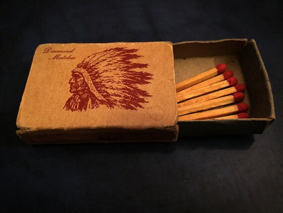 Vintage 1950 S Indian Chief Diamond Safety Matches