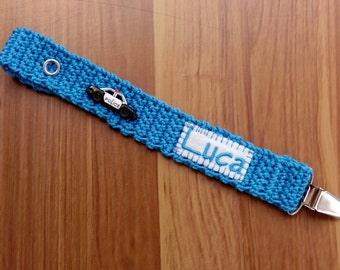Police - Dummy holder with name embroidery Dummy chain personalized