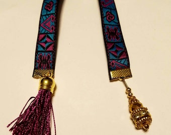 Woven Bookmark tassel ribbon beads