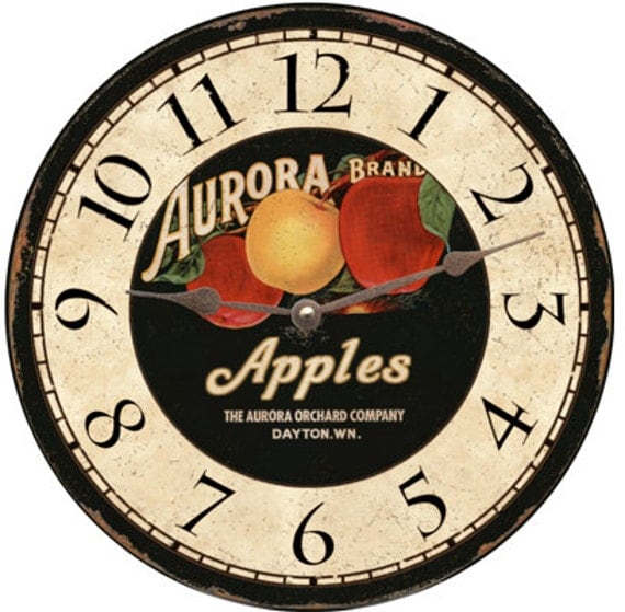 Rustic Apple Clock Apple Wall Clocks