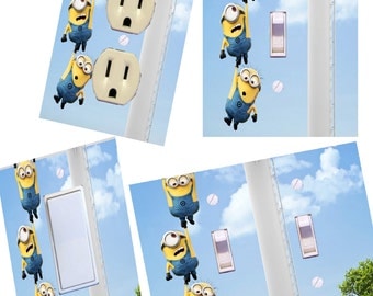 Minions Light switch cover wall plates Kids room decor hanging on