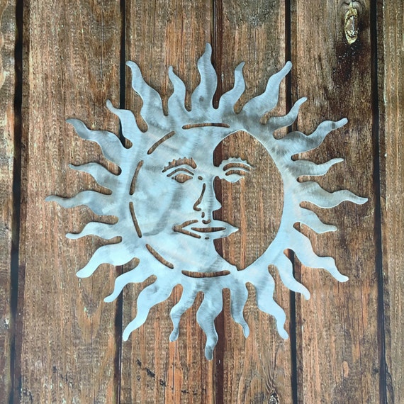Metal Sun and Moon wall art indoor outdoor by ScreenDoorGrilles