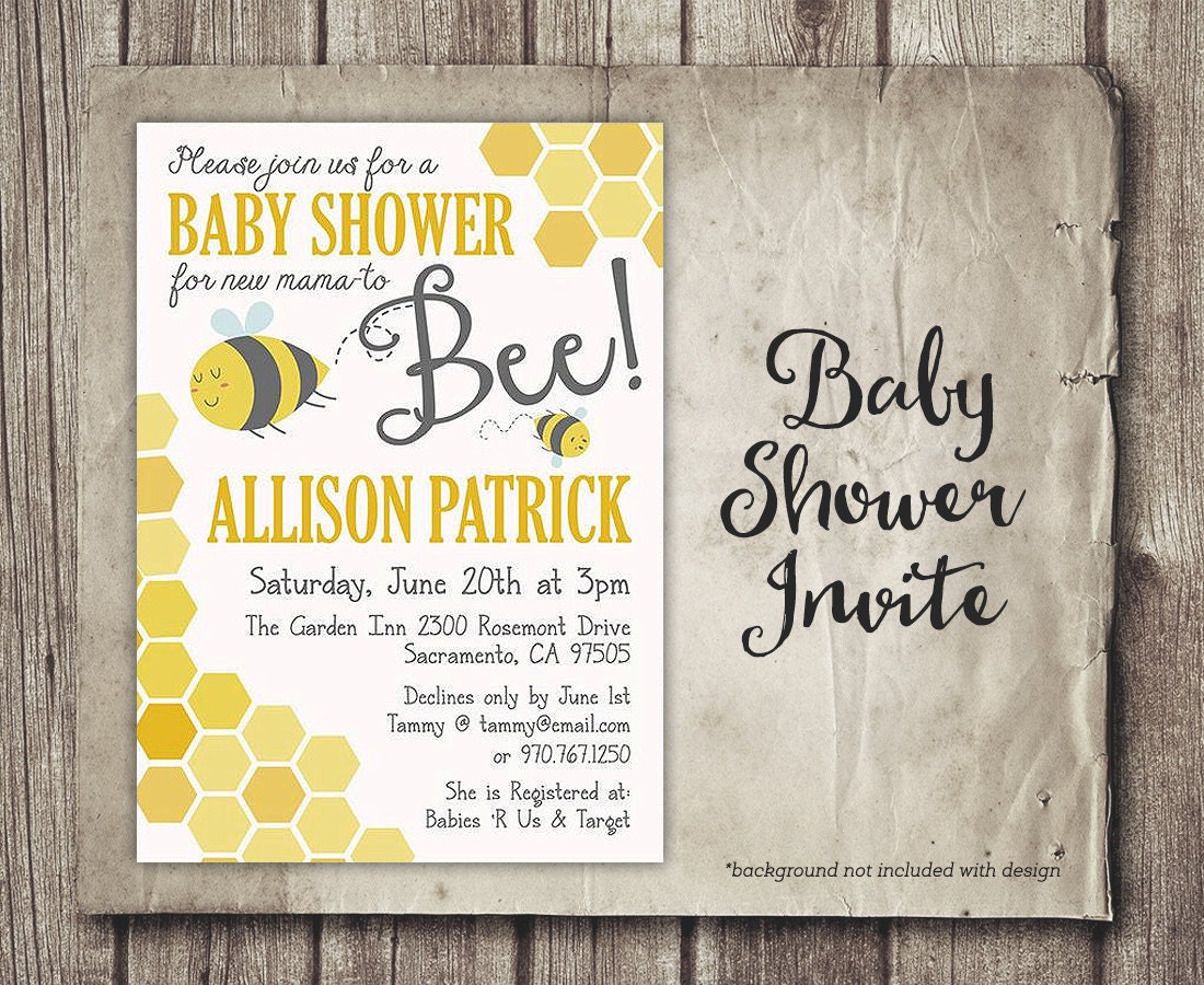 Mommy to Bee Baby Shower Invitation Digital Baby Shower