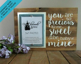 Items similar to Picture Frame with Custom Quote  Wood Board Photo