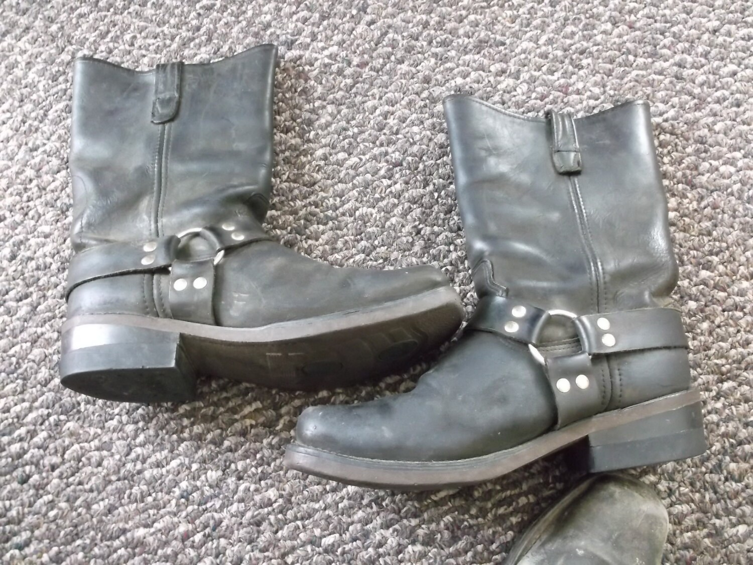 Vintage TRASHED Harness Motorcycle boots Campus by Bootsandsneaks