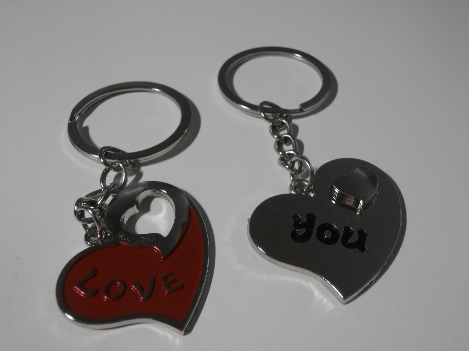 Love You Silver KeychainsKeychain For Him Keychain For Her