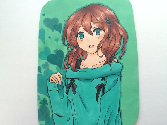 Items Similar To Kawaii Anime Girl On Etsy