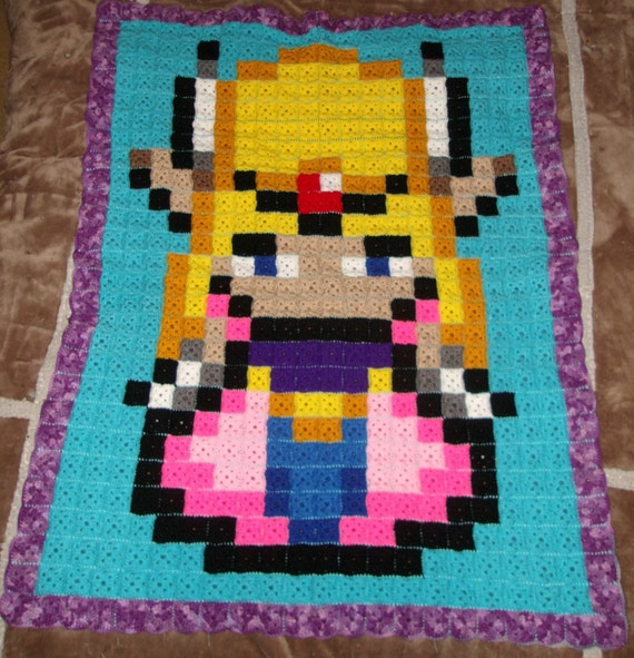 Princess Zelda Crochet Blanket Free Shipping by MegaIkkakujuuStuff