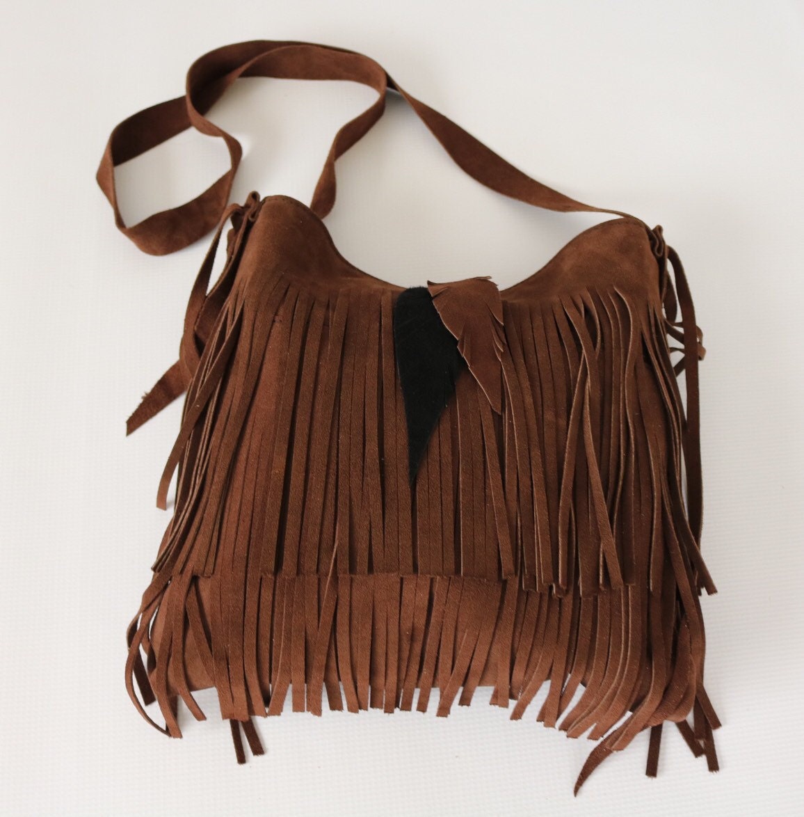 Chocolate Brown Suede Fringe Purse Suede Purse Brown 