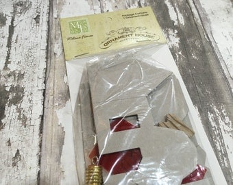 Melissa Frances Chipboard Ornament House Kit, Barn Style, DIY Chipboard Ornament
