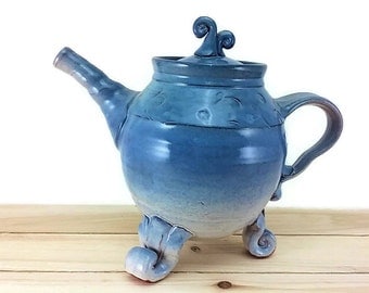 tea pot Teal Blue Ceramic Tea Pot pottery teapot tea service set tea steeper tea cup tea pot ceramic ceramic pot tea brewer