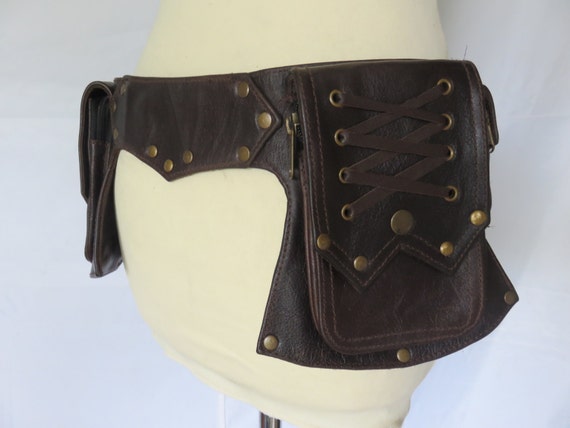 Steampunk Festival Utility belt in dark brown leather - Anvil Model by ...