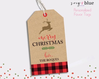 Personalized Christmas Gift Tags Printable or Printed with
