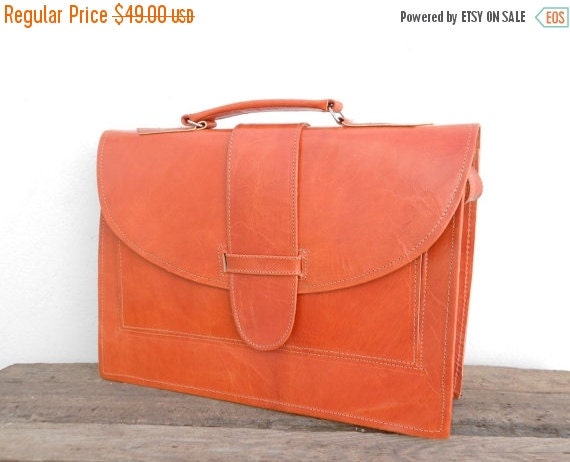 Christmas Gift 15% Off, Caramel Orange Leather Messenger Bag for Women ...
