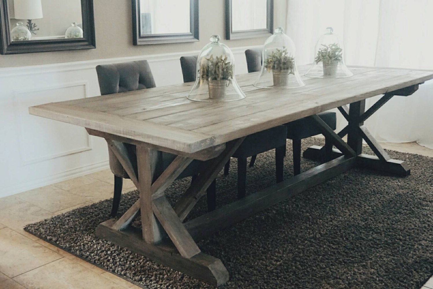 Made To Order 108 Inch X Style Farmhouse Trestle Table