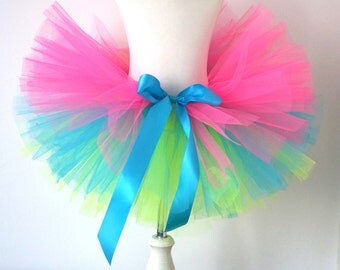 Girls Neon Tutu - Kids Tutu - Rainbow Tutu - Bright Tutu