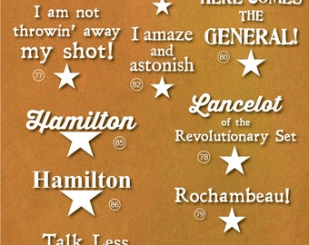 Hamilton Inspired Decals - Buy 4 get 1 Free