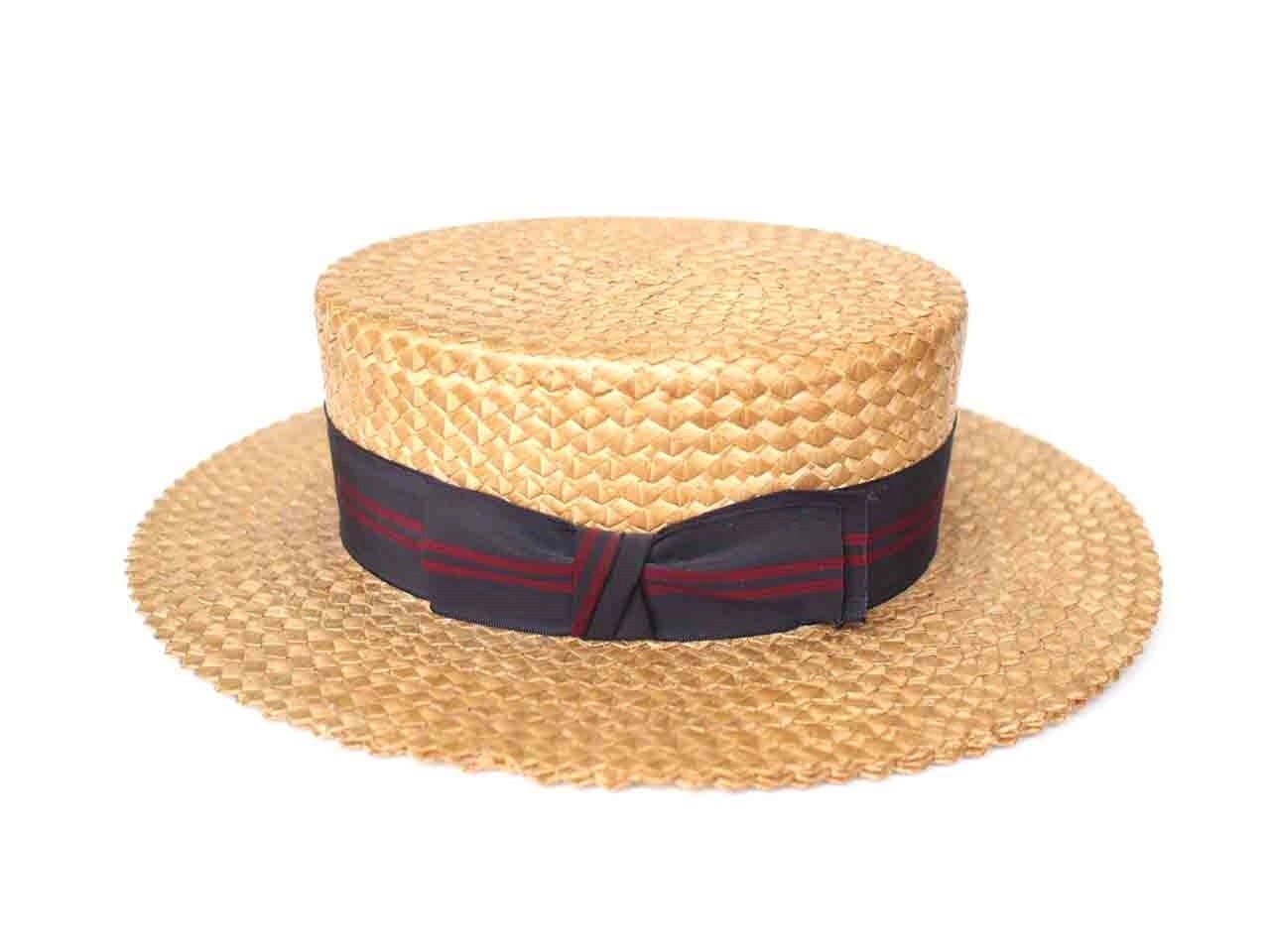 Antique 1920s Mens Straw Boater Hat Gatsby Era Roswelle