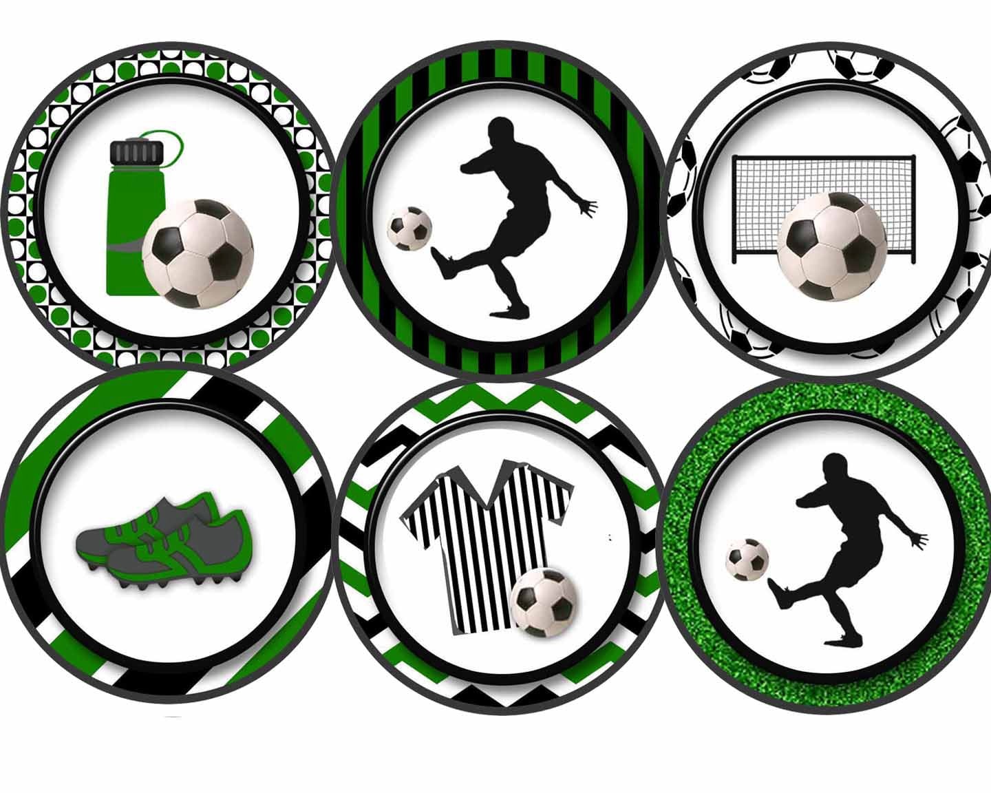 Soccer cupcake toppers Soccer birthday party cupcake toppers