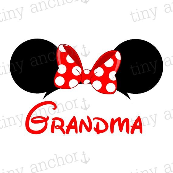 Download Printable Grandma Minnie Ears with Red Bow | Instant ...
