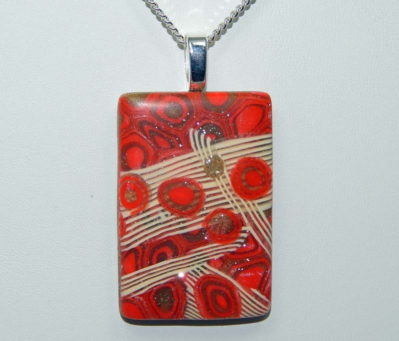 Polymer Clay Pendant. Polymer Clay Necklace. by PebblesnPaint