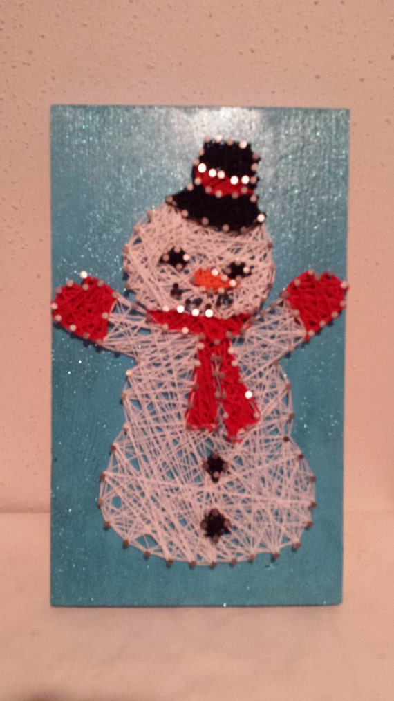 Snowman Snowman String Art Winter Sign Snowman Sign