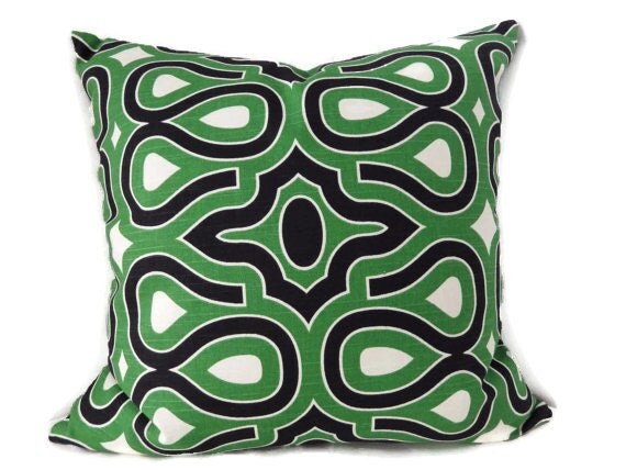 Green and Black Pillows Kelly Green Black and White HGTV