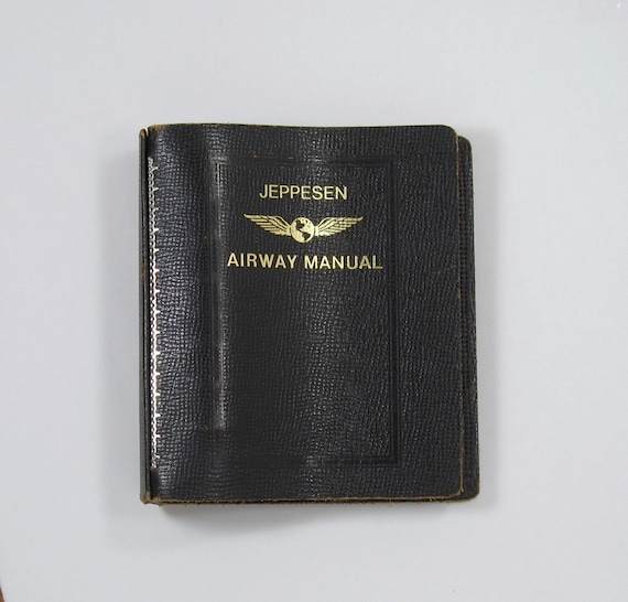 Vintage Jeppesen Airway Manual Leather Binder By Jaybrrdswhatnots