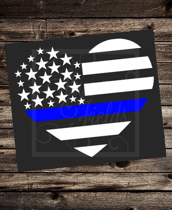 Download Blue Lives Matter Heart United States Flag SVG JPG PNG