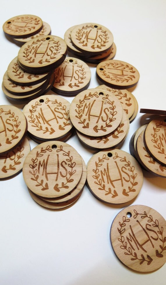100 1.5 x 1.5 Custom Wood Tags Custom Engraved Tags by GrainDeep