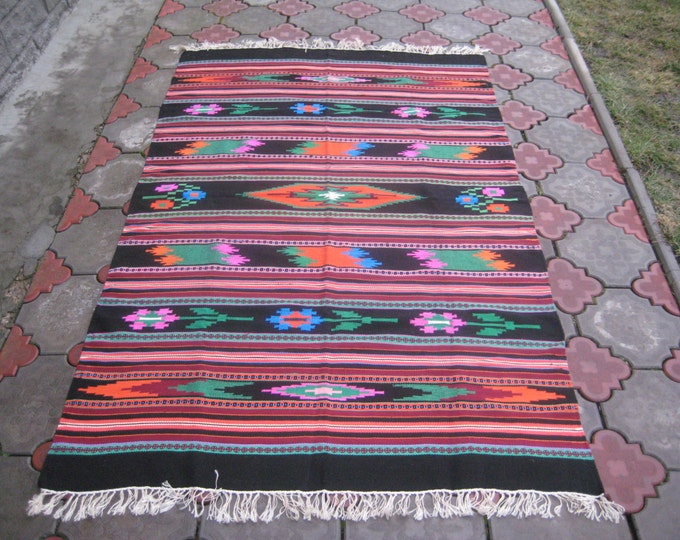 Bessarabian Kilim. Vintage Kilim, Handmade 36 years old, Ukrainian, KEL.