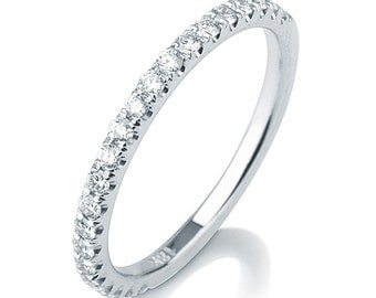 micro pave diamond wedding band delicate wedding band 14k white gold stacking ring diamond wedding ring - Wedding Ring Diamond micro pave diamond wedding band delicate wedding band 14k white gold stacking ring diamond wedding ring - Wedding Ring Diamond