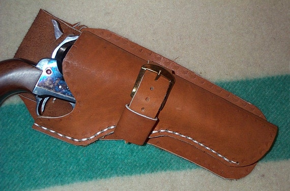 Black powder big bore cowboy right hand revolver holster