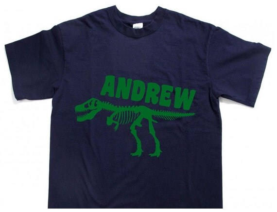 Personalized dinosaur shirt skeleton dinosaur shirt skeleton