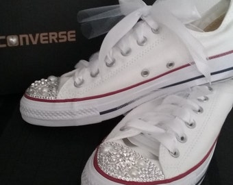 Wedding Sneakers, Wedding Converse, Bridal Shoes, Bridal Sneakers, Wedding Flats, Bling Shoes, Custom Sneakers, Strass, Bling Converse,