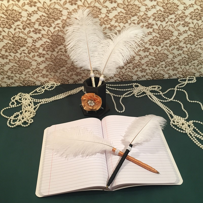 WHITE FEATHER PEN Wedding Guest Book/GuestBook Pen Custom Pen
