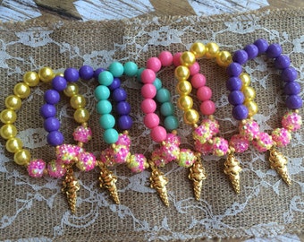 Set of 6- ice cream party favor bracelets.. Ice cream party.. Ice cream party favor.. Ice cream party decor.. Ice cream party supply