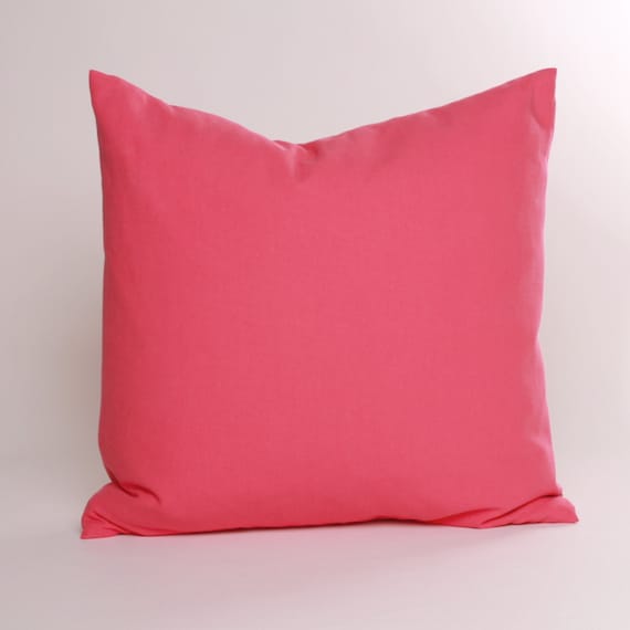 Candy Pink Solid Throw Pillow Cover 16 18 or 20 inch Cover