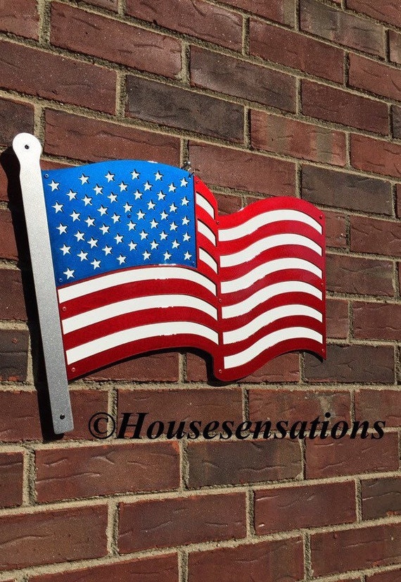 USA AMERICAN FLAG Metal Wall Art indoor or by HouseSensationsArt