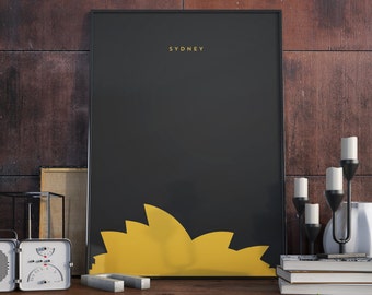 Sydney Opera House, Australia, Gold Edition Print. Poster.