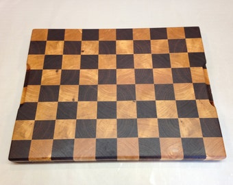 Maple and Walnut End Grain Cutting Board Checker Large