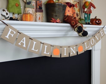 Fall in love banner, falling in love, fall wedding banner, fall wedding sign, Bridal Shower Banner, bachelorette banner, autumn wedding