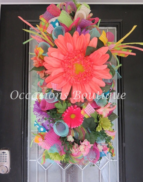 Summer Wreath Summer Door Swag Wreath for by OccasionsBoutique