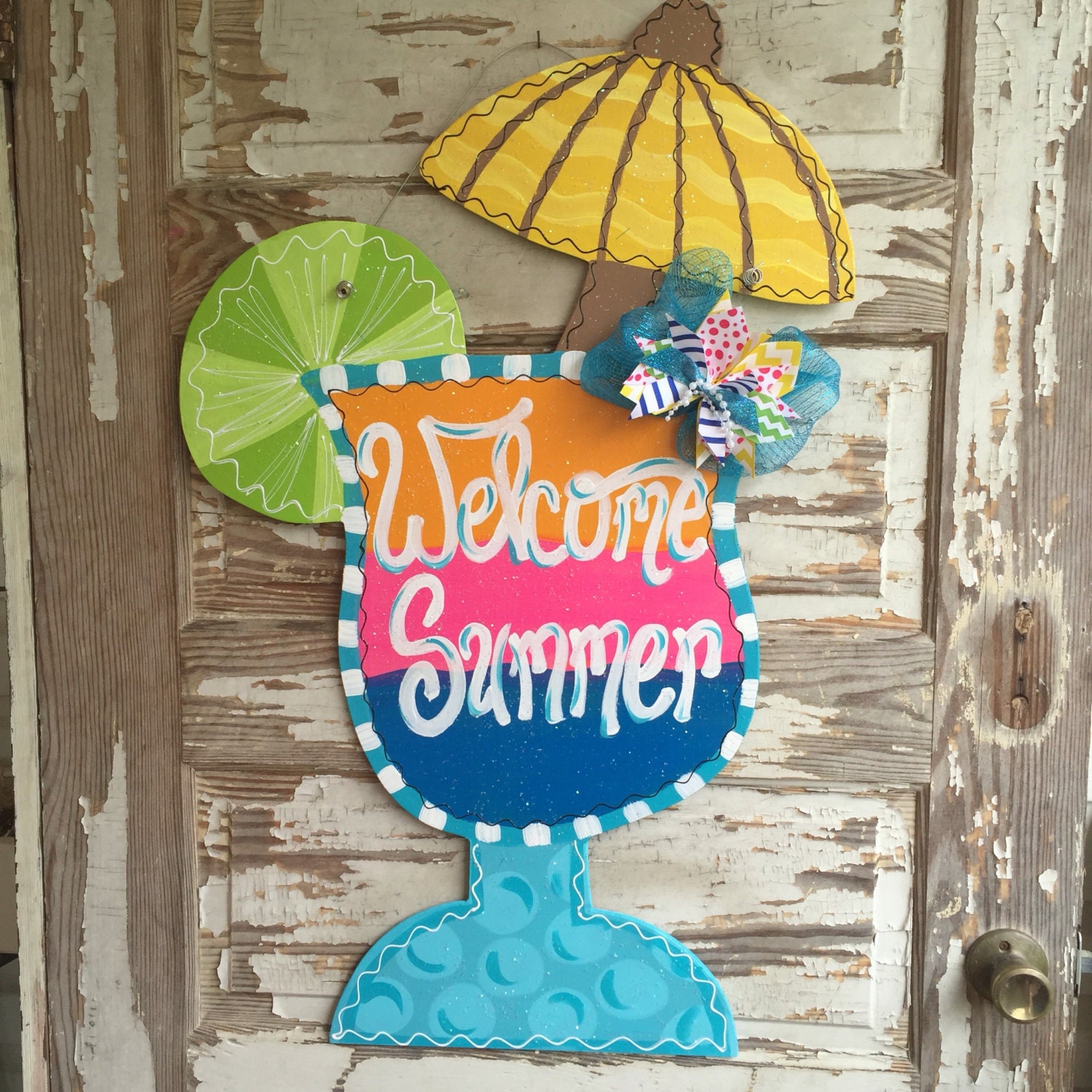 Summer Door Hanger Personalized Door Hanger Summer Door