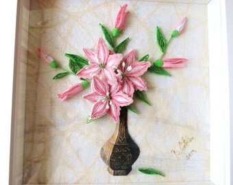 Three-dimensional framework quilling-gigli (frame included)