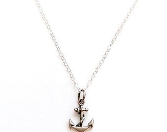 Tiny Sterling Silver Anchor Necklace